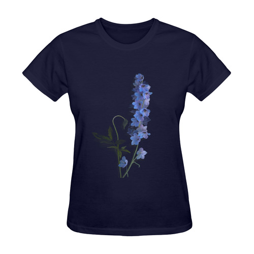 Blue - purple Consolida, original watercolors Sunny Women's T-shirt (Model T05)