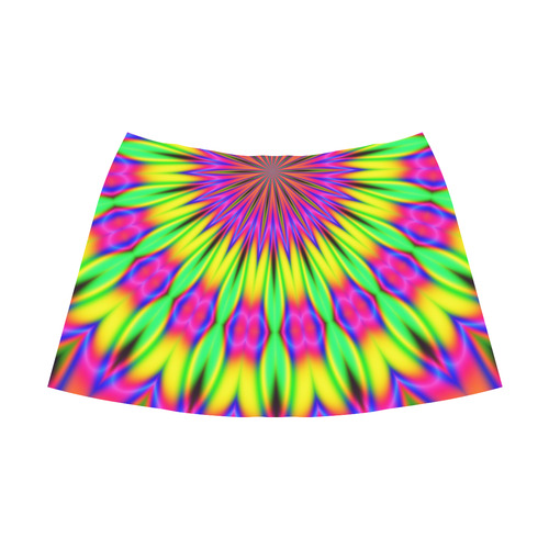 Fractal Kaleidoscope Mandala Flower Abstract 25 Mnemosyne Women's Crepe Skirt (Model D16)