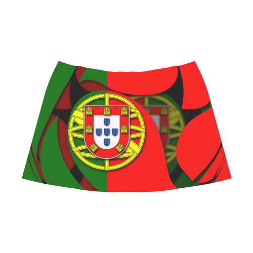 The Flag of Portugal Mnemosyne Women's Crepe Skirt (Model D16)