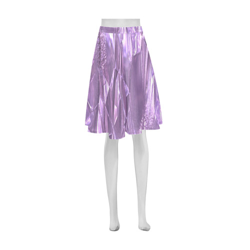 crumpled foil lilac Athena Women's Short Skirt (Model D15)