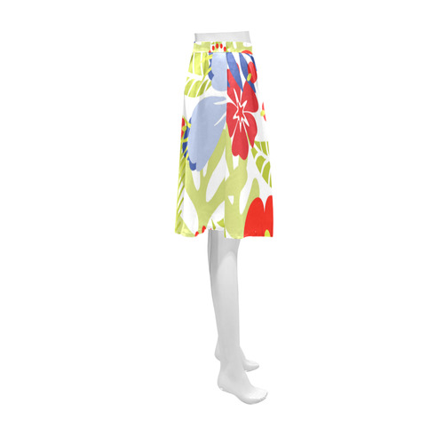 Colorful Red Blue Modern Floral Pattern Athena Women's Short Skirt (Model D15)