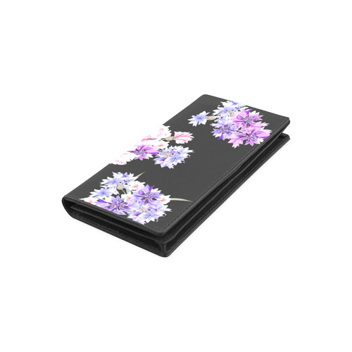 New arrival! New designers vintage collection of Floral art wallets. Black and pink. Hand-drawn Art. Women's Leather Wallet (Model 1611)