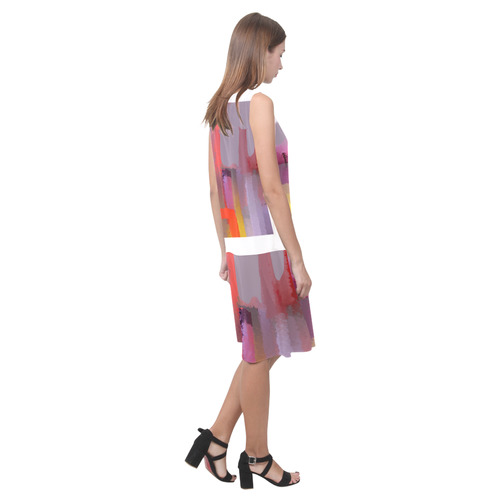 color Sleeveless Splicing Shift Dress(Model D17)