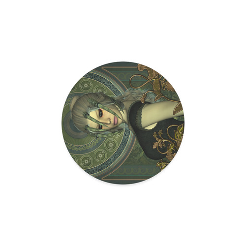 Aweseome dark fairy with headdress Round Coaster