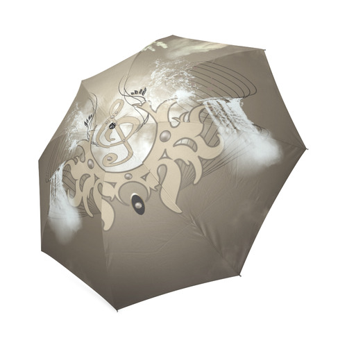 Music, clef with waterfalls Foldable Umbrella (Model U01)