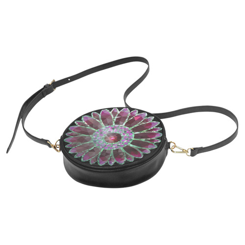 Red Mosaic Flower Round Sling Bag (Model 1647)