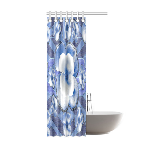 Blue Dogwood Flowers Shower Curtain 36"x72"