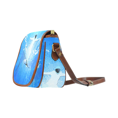 Snowboarder with snowflakes Saddle Bag/Small (Model 1649) Full Customization