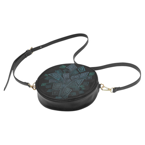 3D Psychedelic Abstract Square Spirals Round Sling Bag (Model 1647)