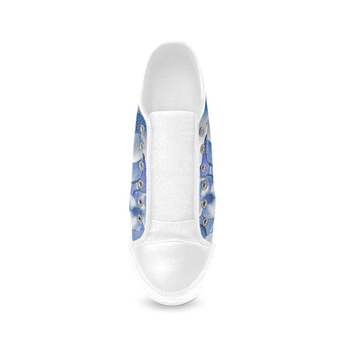 Blue Dogwood Flowers Women's Canvas Zipper Shoes/Large Size (Model 001)