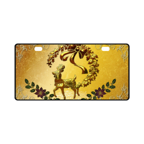 Reindeer in golden colors License Plate