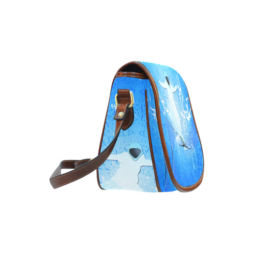 Snowboarder with snowflakes Saddle Bag/Small (Model 1649) Full Customization