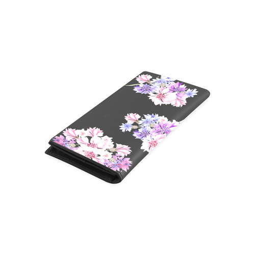New arrival! New designers vintage collection of Floral art wallets. Black and pink. Hand-drawn Art. Women's Leather Wallet (Model 1611)