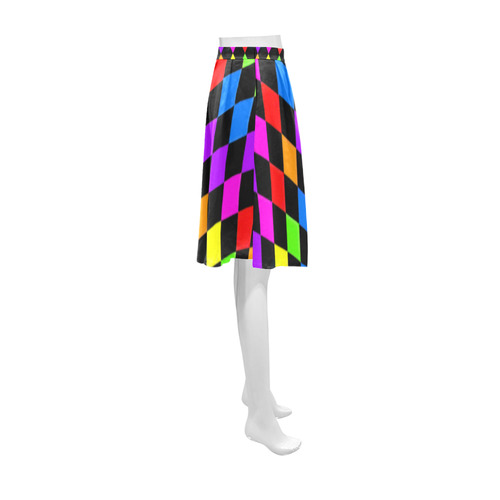 Diamond Checks Rainbow Athena Women's Short Skirt (Model D15)