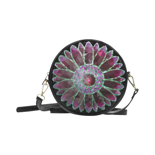 Red Mosaic Flower Round Sling Bag (Model 1647)