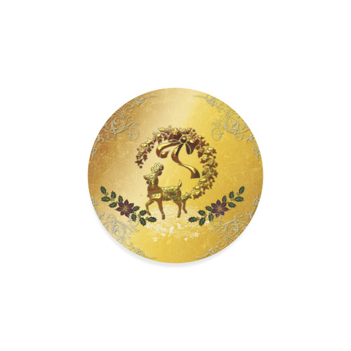 Reindeer in golden colors Round Coaster