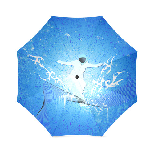 Snowboarder with snowflakes Foldable Umbrella (Model U01)