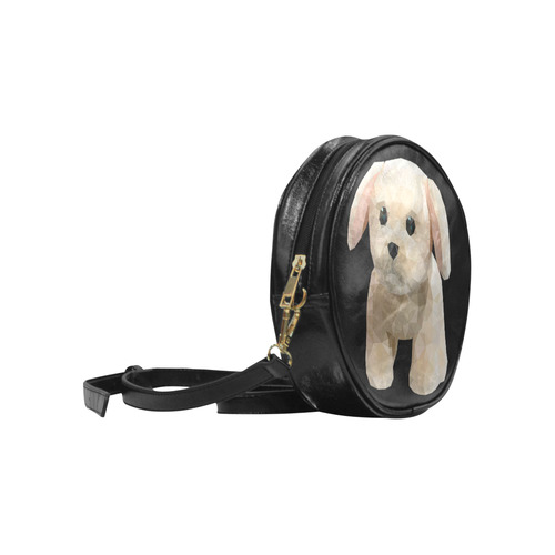 Cute Toy Puppy Round Sling Bag (Model 1647)