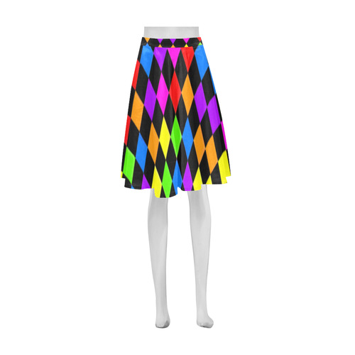 Diamond Checks Rainbow Athena Women's Short Skirt (Model D15)