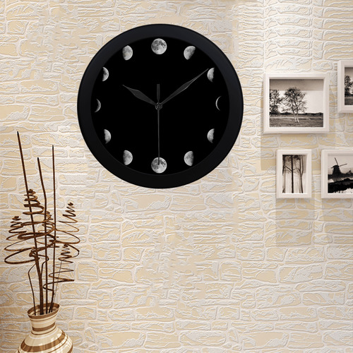 Novelty Moon Phases Wall Clock Circular Plastic Wall clock