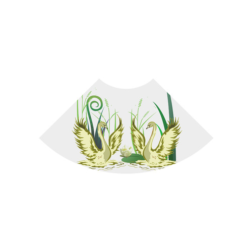 Lovely Swans  & Flower Lily in a Pond Atalanta Casual Sundress(Model D04)