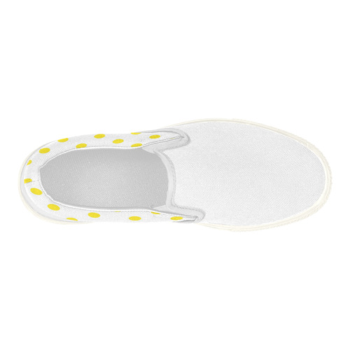 New arrival in Shop : White and yellow designers shoe. Arrivals for 2016. Luxury shoes Women's Slip-on Canvas Shoes (Model 019)