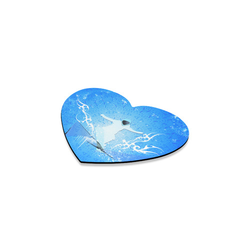 Snowboarder with snowflakes Heart Coaster