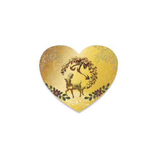 Reindeer in golden colors Heart Coaster