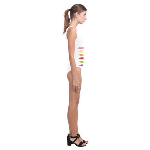 New! Designers fashion with hand-drawn Art Pastel. New in shop 2016 Collection Vest One Piece Swimsuit (Model S04)