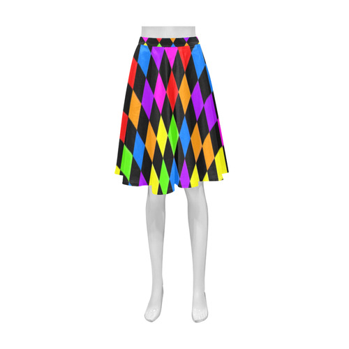 Diamond Checks Rainbow Athena Women's Short Skirt (Model D15)
