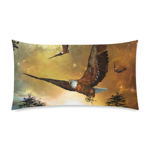 Awesome flying eagle Custom Rectangle Pillow Case 20"x36" (one side)