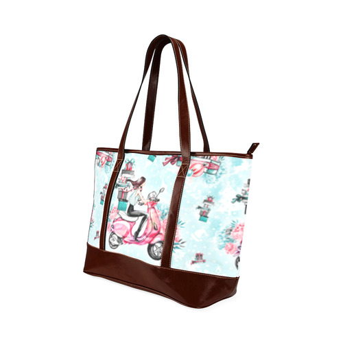 christmas, shopping girl Tote Handbag (Model 1642)