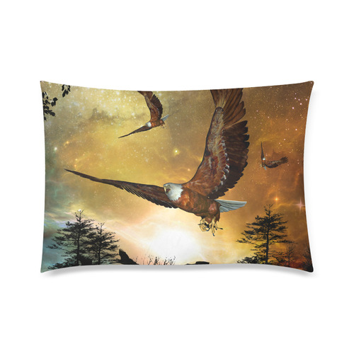 Awesome flying eagle Custom Zippered Pillow Case 20"x30" (one side)