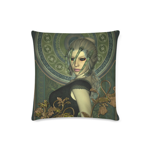 Aweseome dark fairy with headdress Custom Zippered Pillow Case 16"x16"(Twin Sides)