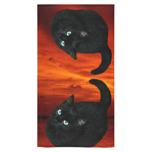 Cat and Red Sky Bath Towel 30"x56"