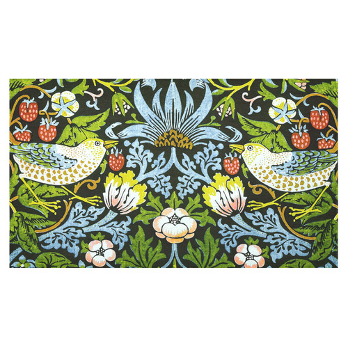 Strawberry Thief William Morris Vintage Floral Cotton Linen Tablecloth 60"x 104"