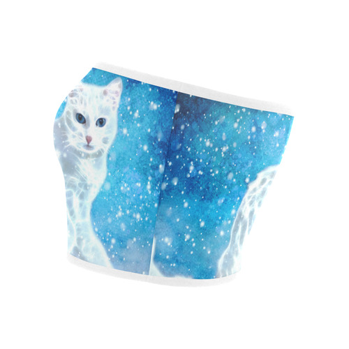 Abstract cute white cat Bandeau Top