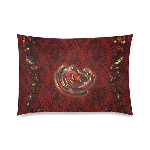 The dragon in red and gold Custom Zippered Pillow Case 20"x30" (one side)