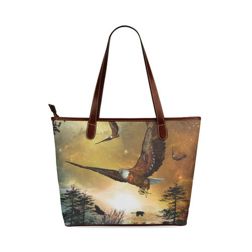 Awesome flying eagle Shoulder Tote Bag (Model 1646)