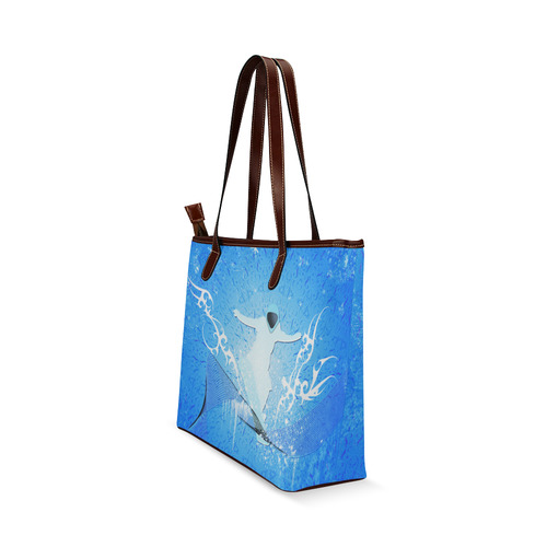 Snowboarder with snowflakes Shoulder Tote Bag (Model 1646)