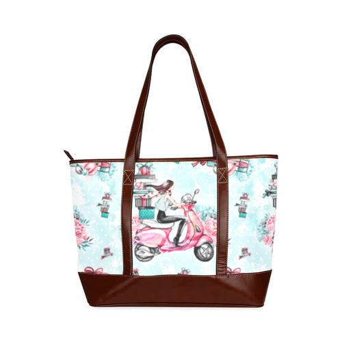 christmas, shopping girl Tote Handbag (Model 1642)