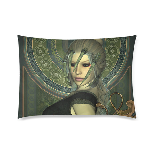 Aweseome dark fairy with headdress Custom Zippered Pillow Case 20"x30" (one side)
