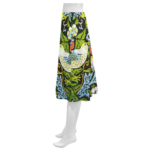 Strawberry Thief William Morris Vintage Floral Mnemosyne Women's Crepe Skirt (Model D16)