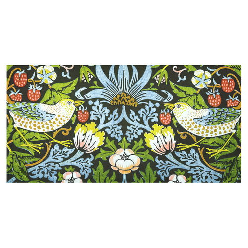 Strawberry Thief William Morris Vintage Floral Cotton Linen Tablecloth 60"x120"