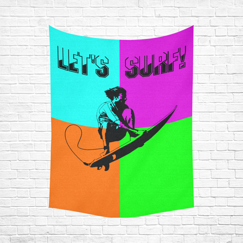 extreme sport - surf Cotton Linen Wall Tapestry 60"x 80"