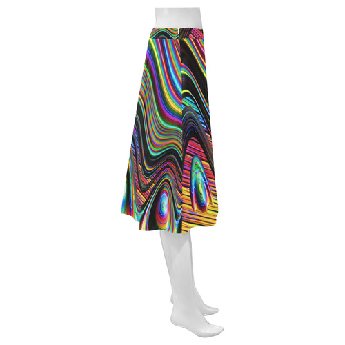 Colors Gone Wild Fractal Abstract Art Mnemosyne Women's Crepe Skirt (Model D16)