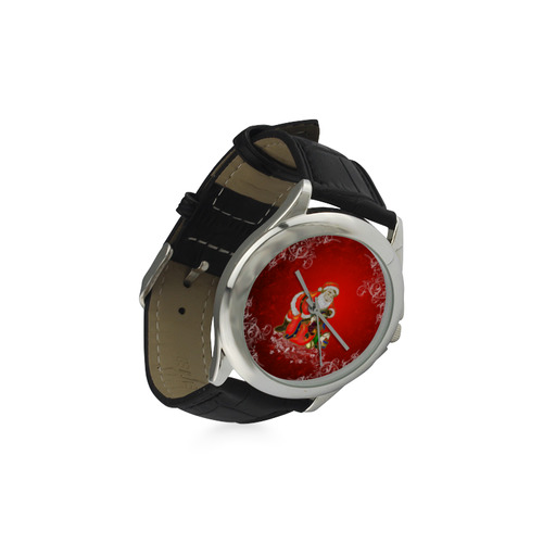 Cute toon Santa claus Women's Classic Leather Strap Watch(Model 203)