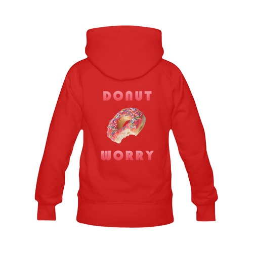 Funny Red Do Not Donut Worry Men's Classic Hoodie (Remake) (Model H10)
