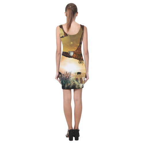 Awesome flying eagle Medea Vest Dress (Model D06)