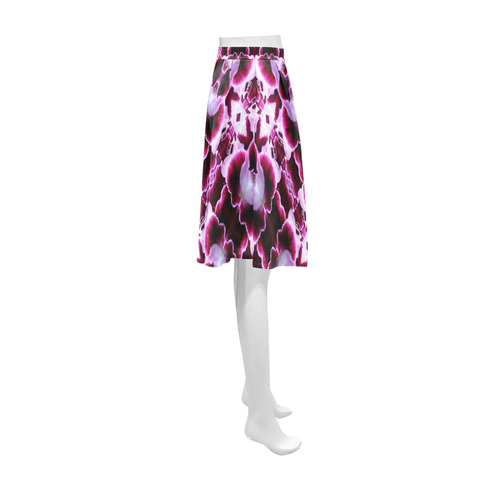 Purple White Flower Abstract Pattern Athena Women's Short Skirt (Model D15)